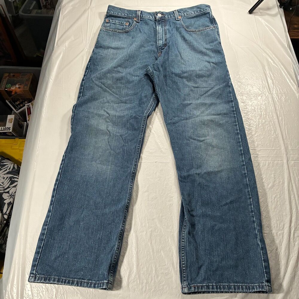 VTG Levi's 569 Loose Straight Jeans Mens 34x32 Light Wash Blue Baggy Denim Y2K